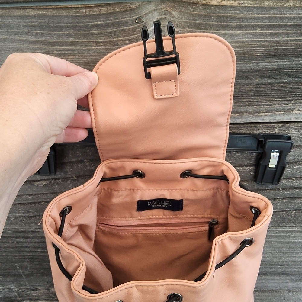 RACHEL Rachel Roy Peach Backpack with Buckle & Chain And Pockets Galore! - Picture 4 of 16